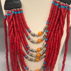 Multi Stranded Ethnic beaded African neck